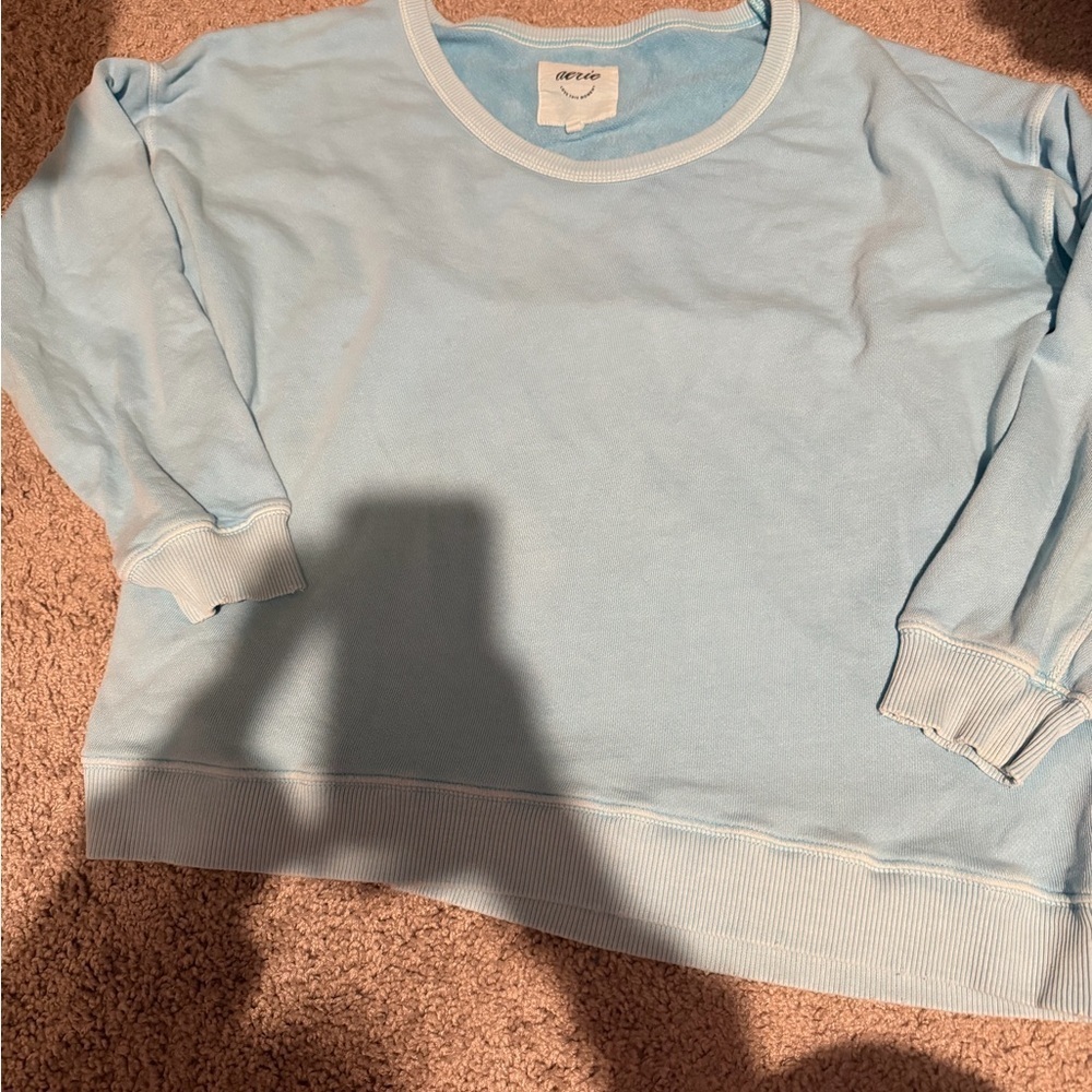 Aerie Light Blue Oversized Sweatshirt - Picture 2 of 7
